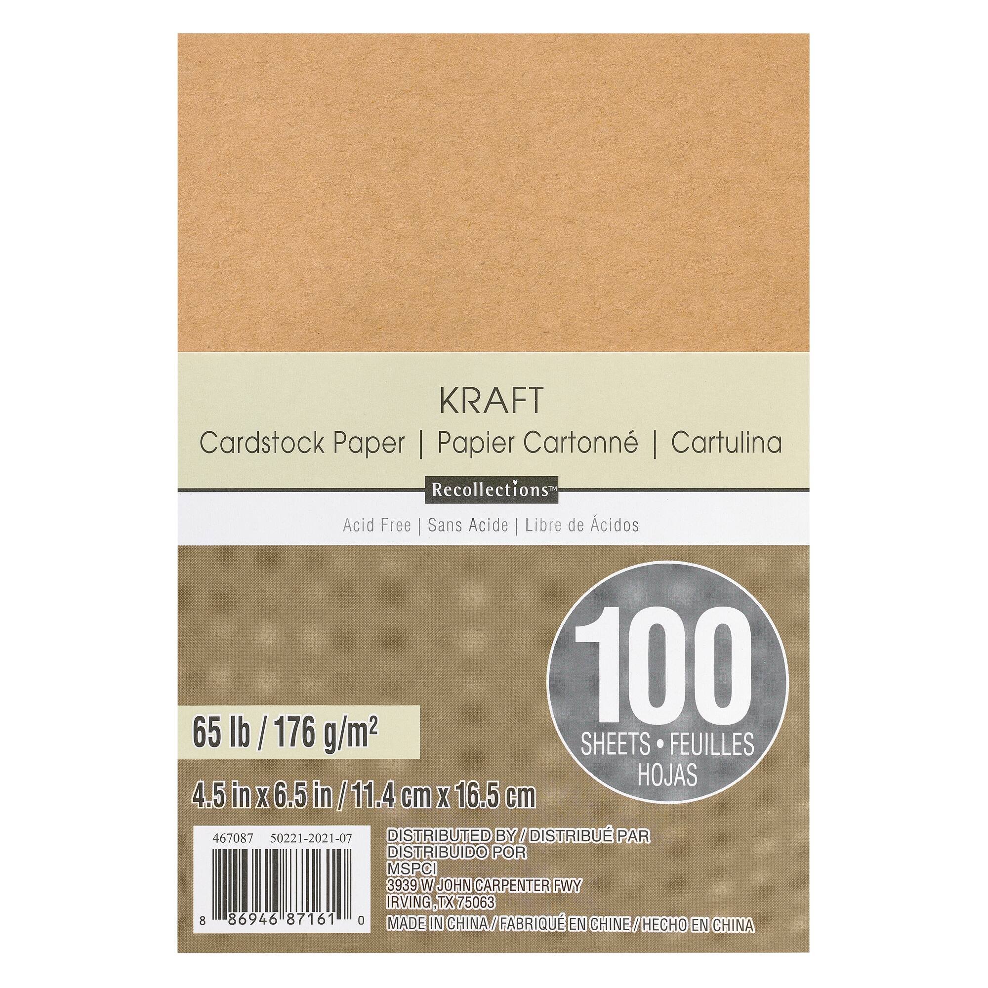 Kraft 4.5" x 6.5" Cardstock Paper by Recollections™, 100 Sheets